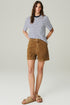 SHORTS JEANS ALFAIATADO MARROM